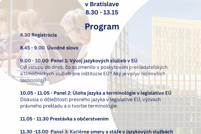 Pozvánka na podujatie: 20 rokov slovenčiny v Európskej únii