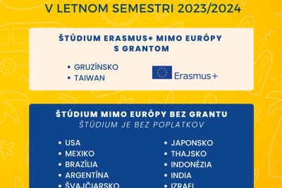 2. výzva: Štúdium Erasmus+ mimo Európy s grantom a na štúdium v rámci programu Erasmus+ mimo Európy bez grantu