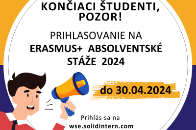 Prihlasovanie na Erasmus+ absolventské stáže 2024