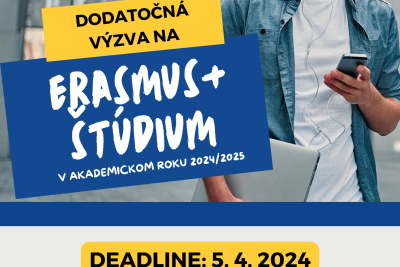 Výzva na podávanie prihlášok na ERASMUS+ štúdium v akademickom roku 2024/2025 - 2.kolo