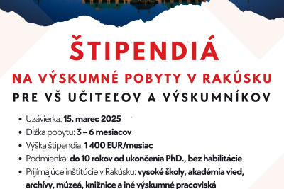 Call for Applications for Scholarships and Project Cooperation under the Austria-Slovakia Programme
